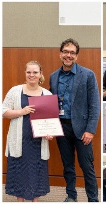 Andrea Wegrzynowicz receiving best poster award certificate